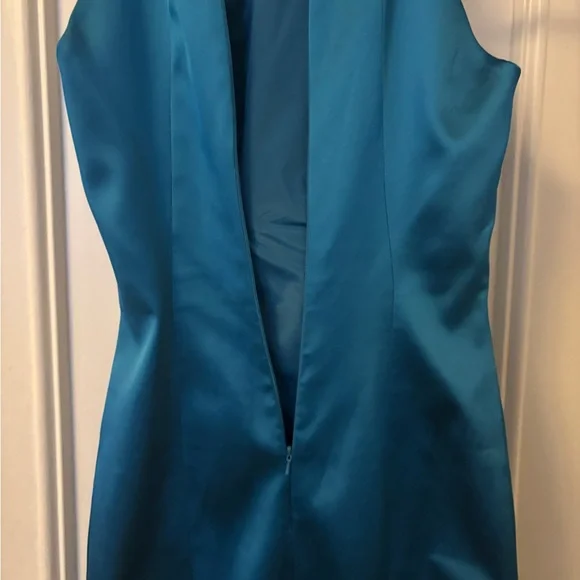 Karen Millen Teal Satin Midi Dress - Picture 8 of 11